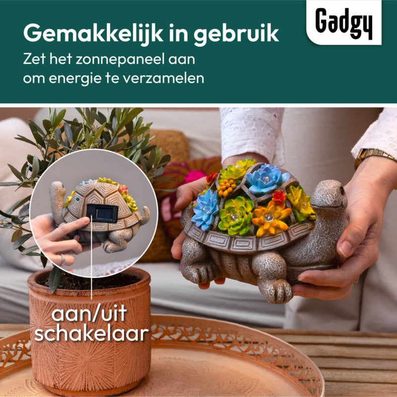 Solar Schildpad Tuinbeeld 21 cm