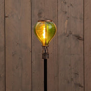 Solar-Heißluftballon auf Stecker mit Flammeneffekt 12 LEDs – Grün 57 cm