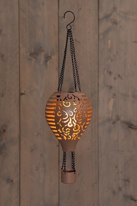 Montgolfière Solaire à Effet de Flamme 10 LED – Terra 38 cm