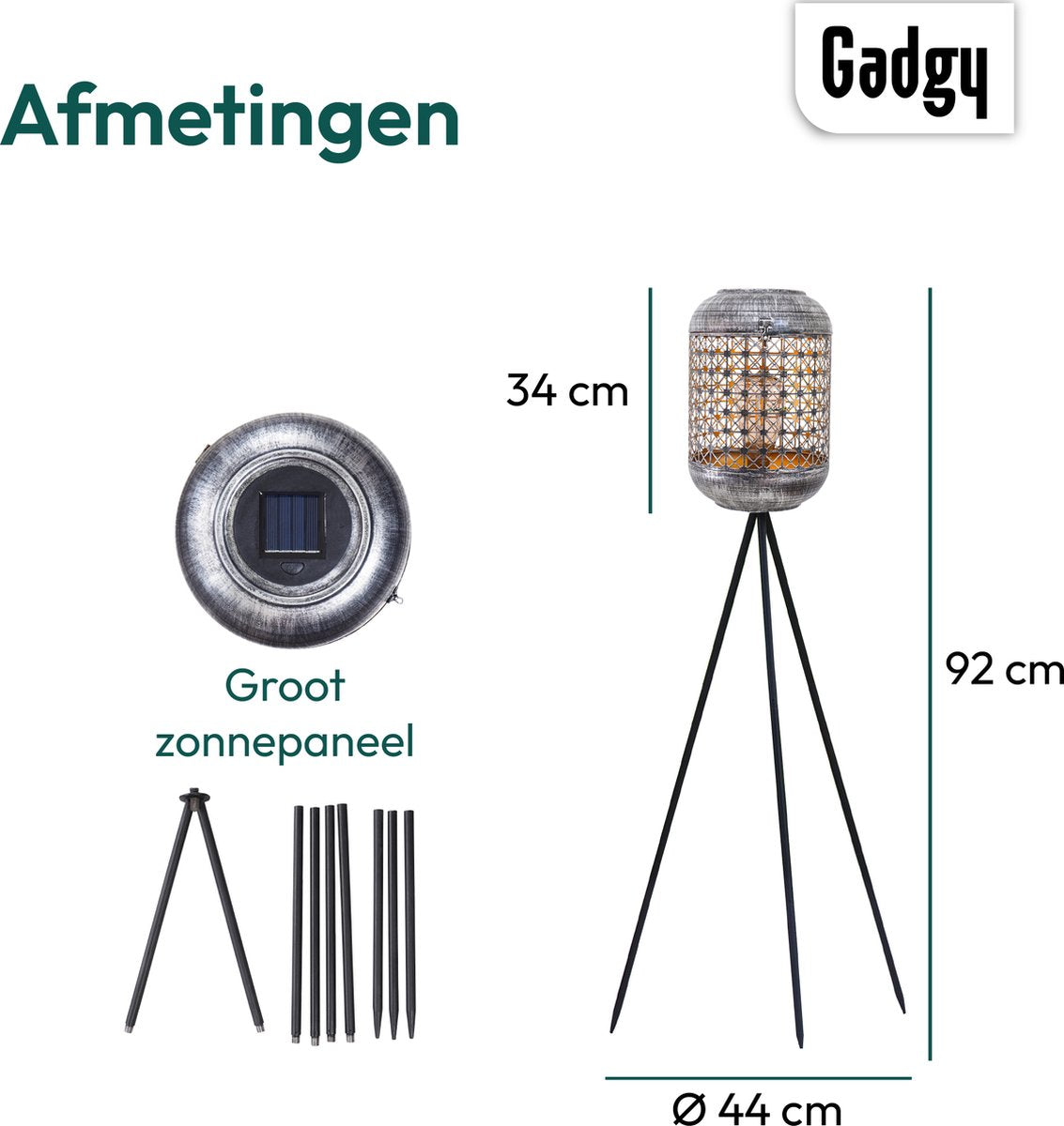 Solar Tripod Metaal – 92 cm