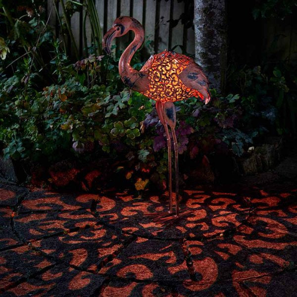 Flamant solaire - Métal - 74 cm