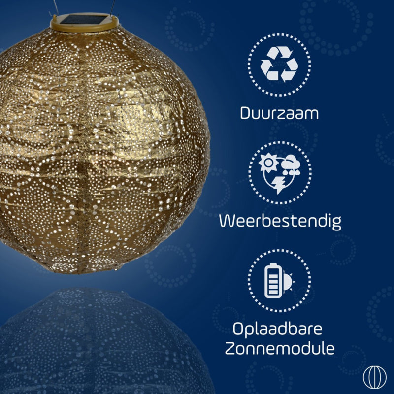 Solar Lampion Round - Bazaar Gold - 30 cm