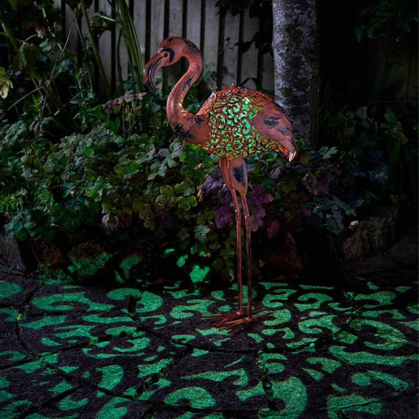 Flamant solaire - Métal - 74 cm