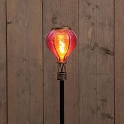 Solar-Ballon auf Erdspieß mit Flammeneffekt 12 LED – Rosa 57 cm