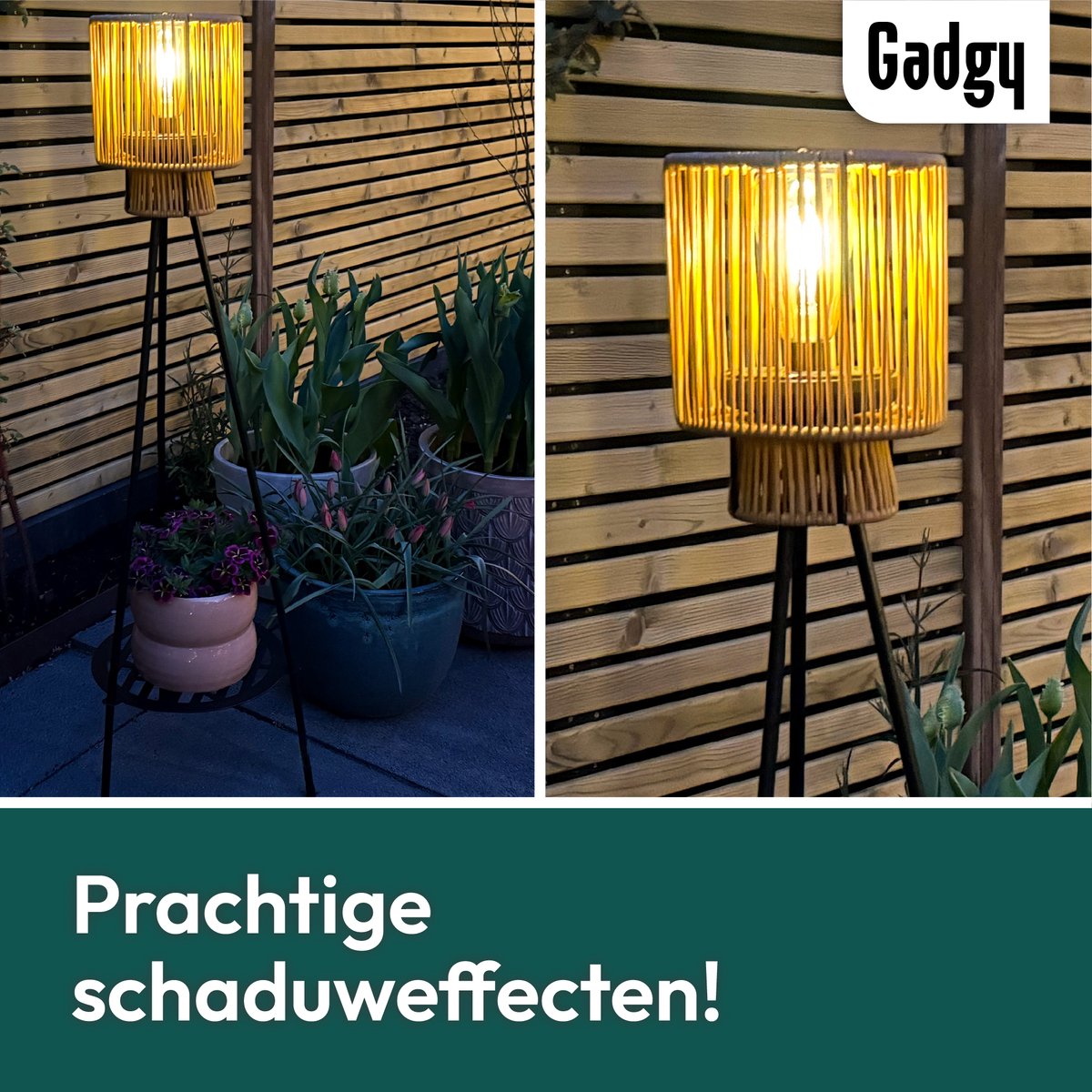 Lampadaire Solaire Trépied – Marron – 103 cm