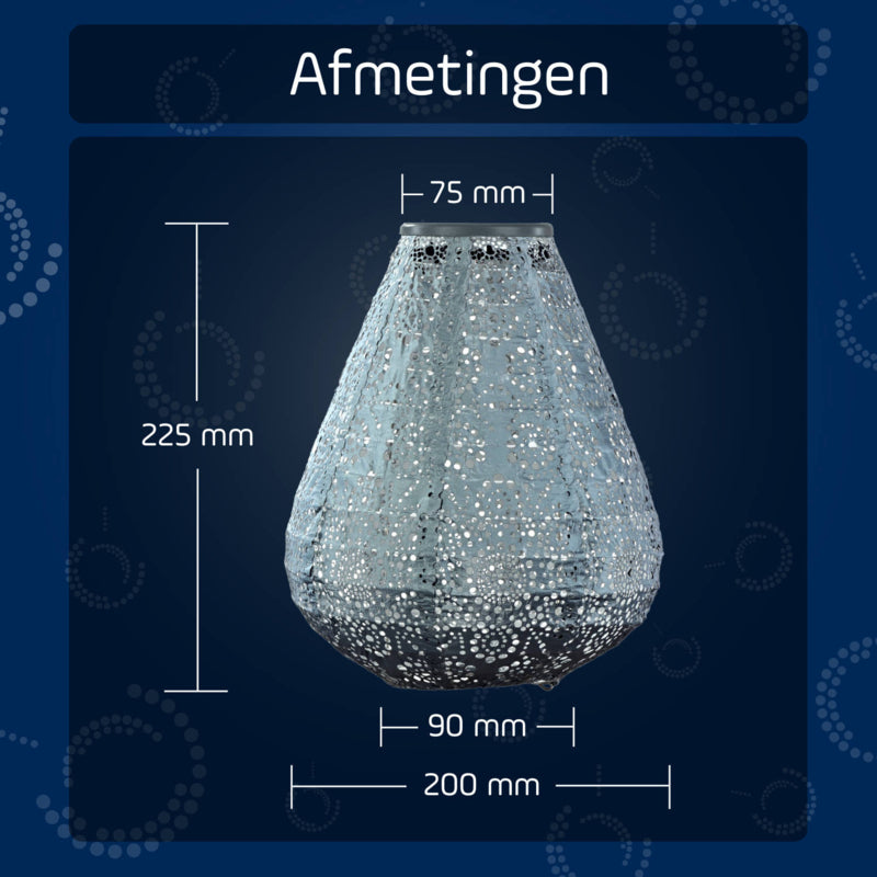 Solar Lampion Tulip - Fiore Grey Blue - 20 cm