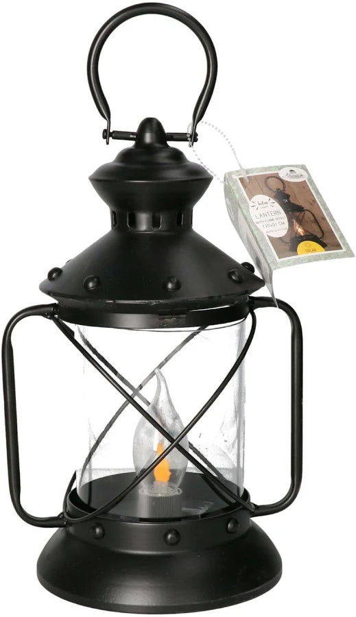 Solar Laterne Vintage mit Flammenlicht 31 cm